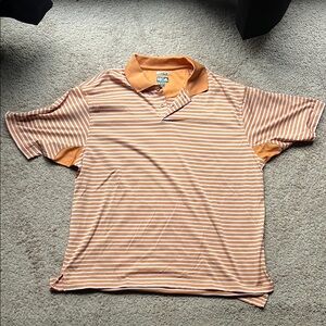 Adidas Men’s Orange Striped Polo Shirt
